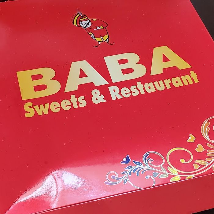 The red Baba Sweets & Restaurant box