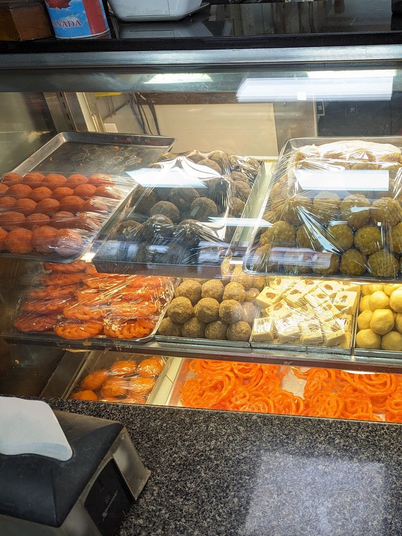 Fresh jalebi on the counter